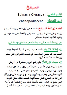 كتاب زراعة السبانخ